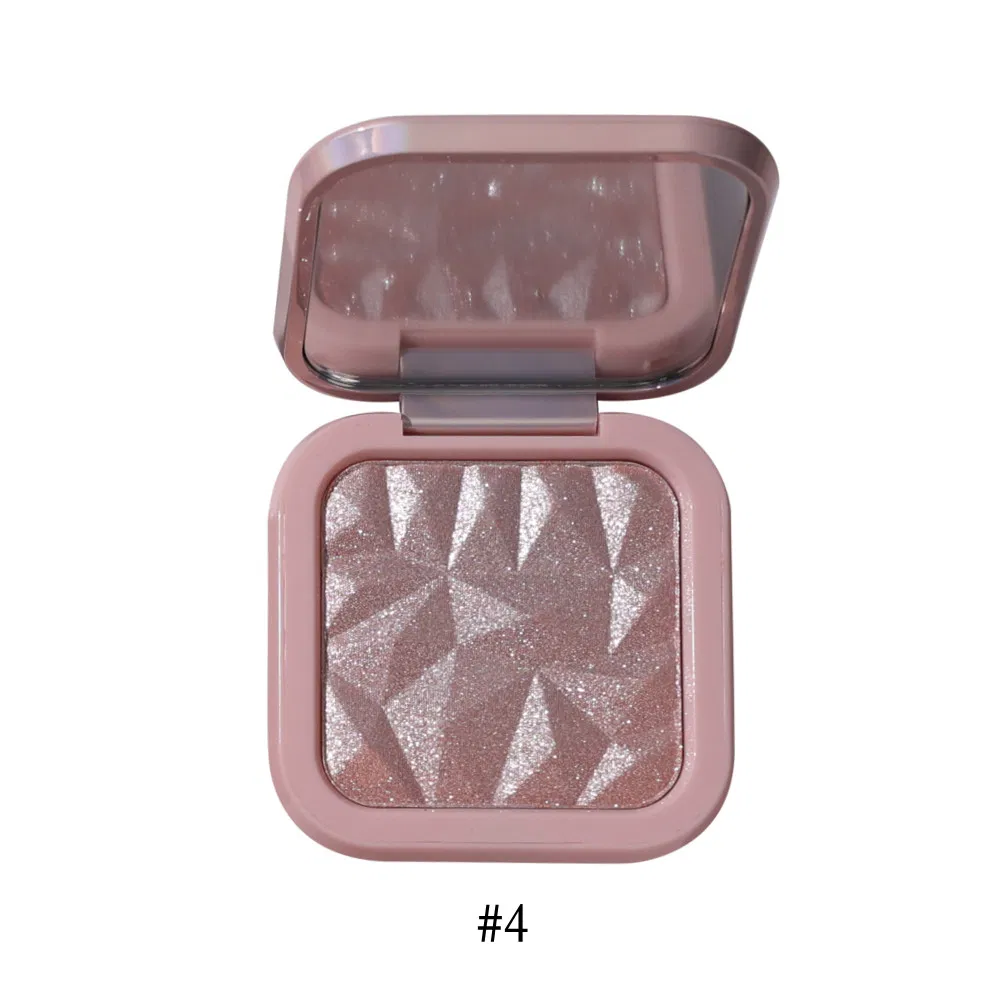 Custom Logo Vegan Diamond Rose Gold Shimmer Glow Bronzer Single Highlighter Makeup Palette