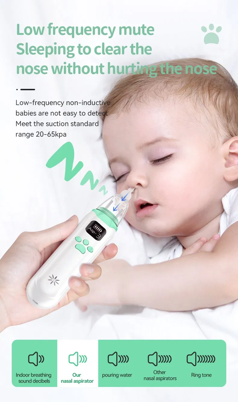 Adjustable Infant Nose Cleaner Baby Electric Nasal Aspirator with Soft Suction Nozzle