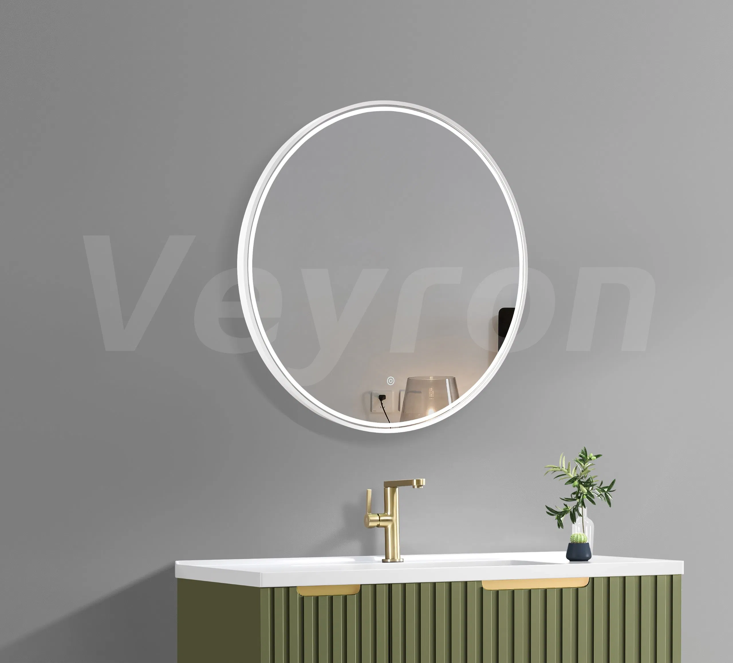 Home Decorative Wall Mounted Black/Gold/White/Silver Metal Frame Acrylic LED Light Smart Amazon Hot Sell Backlit Luxury Professional Mirror Con Luz