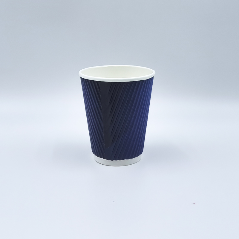 Биоразлагаемая бумажная чашка 8oz с рифлеными стенками