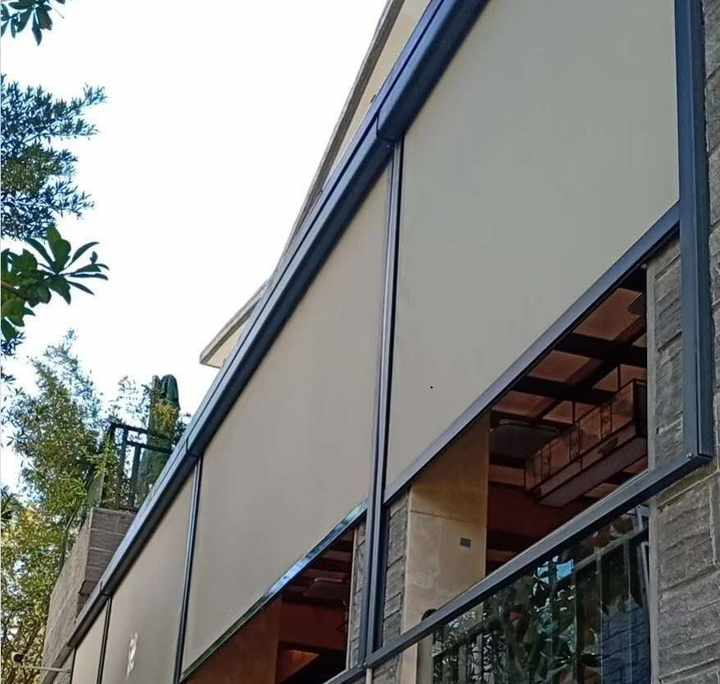 Windproof Roller Shade Outdoor Blind Roller Shade Zip Blinds Side Track