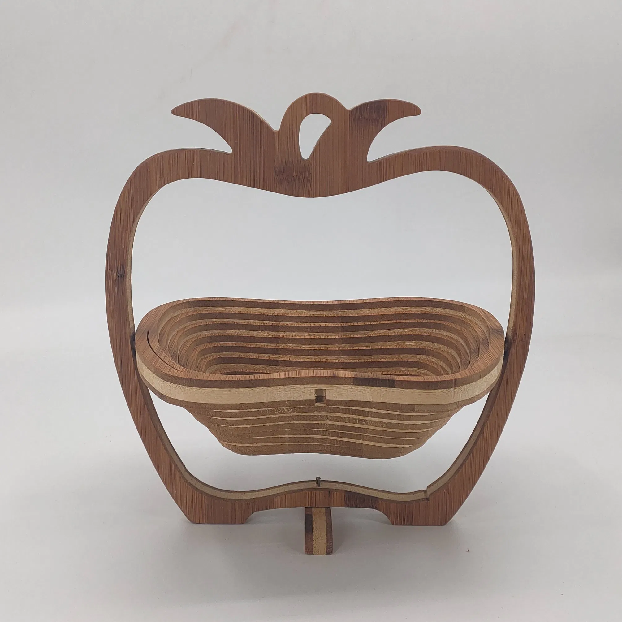 Carbonized Bamboo Wood Fruit Basket of Cute Pineapple Shape