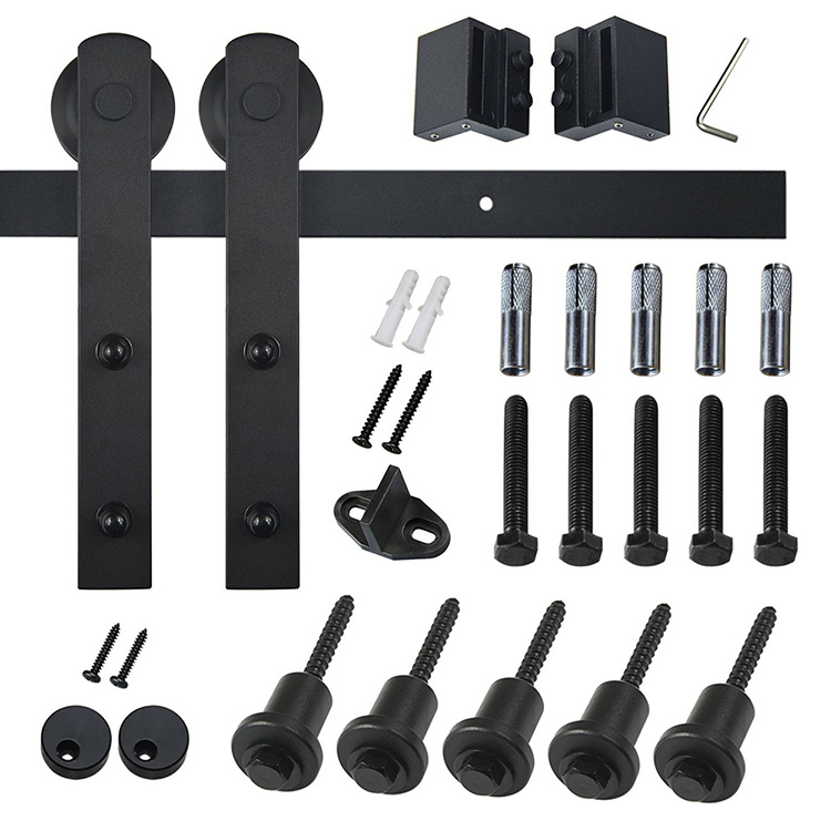6.6FT Modern Interior Sliding Glass Door Track Hardware Only by Stainless Steel