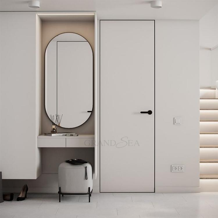 Modern Design Wholesale Conceal Secret Wood Invisible Door Interior Hidden Door Framless for Villa