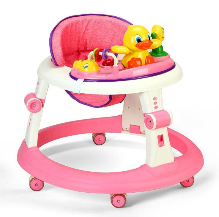Infant Baby Child Early Learning Walker Music Light Anti-Rollover Walker