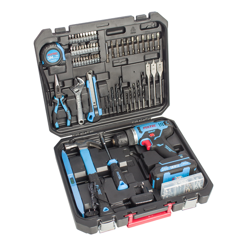 Аккумуляторная дрель-шуруповерт Fixtec с 221 насадкой