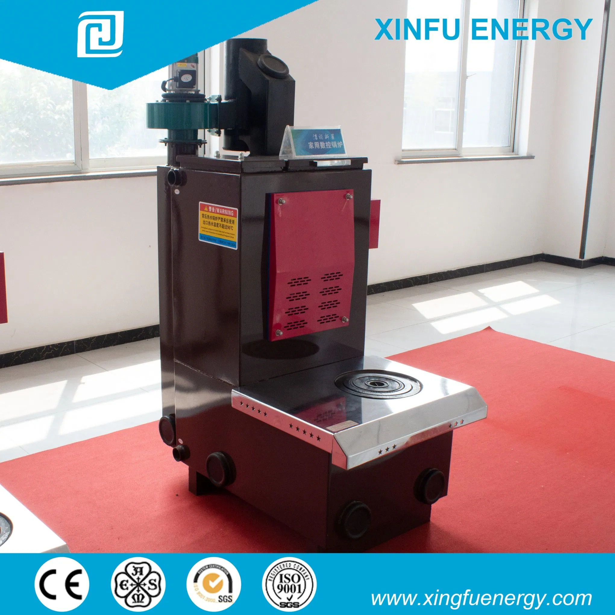 High Efficiency Clean Burning Biomass Stove Fireplace for Villa Heating & Cooking