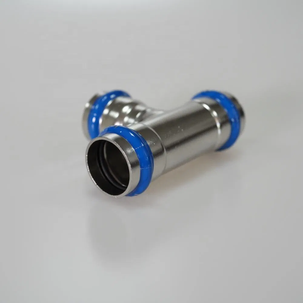 En10312 304 Stainless Steel Press Fittings Equal Tees V Profile