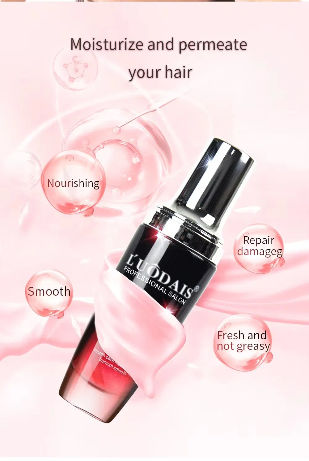 Hair Care Product Collagen Treatment Keratin Repair Damaged Anti Frizz Long Essential Serum Hair Oil 60ml 80ml for Salon