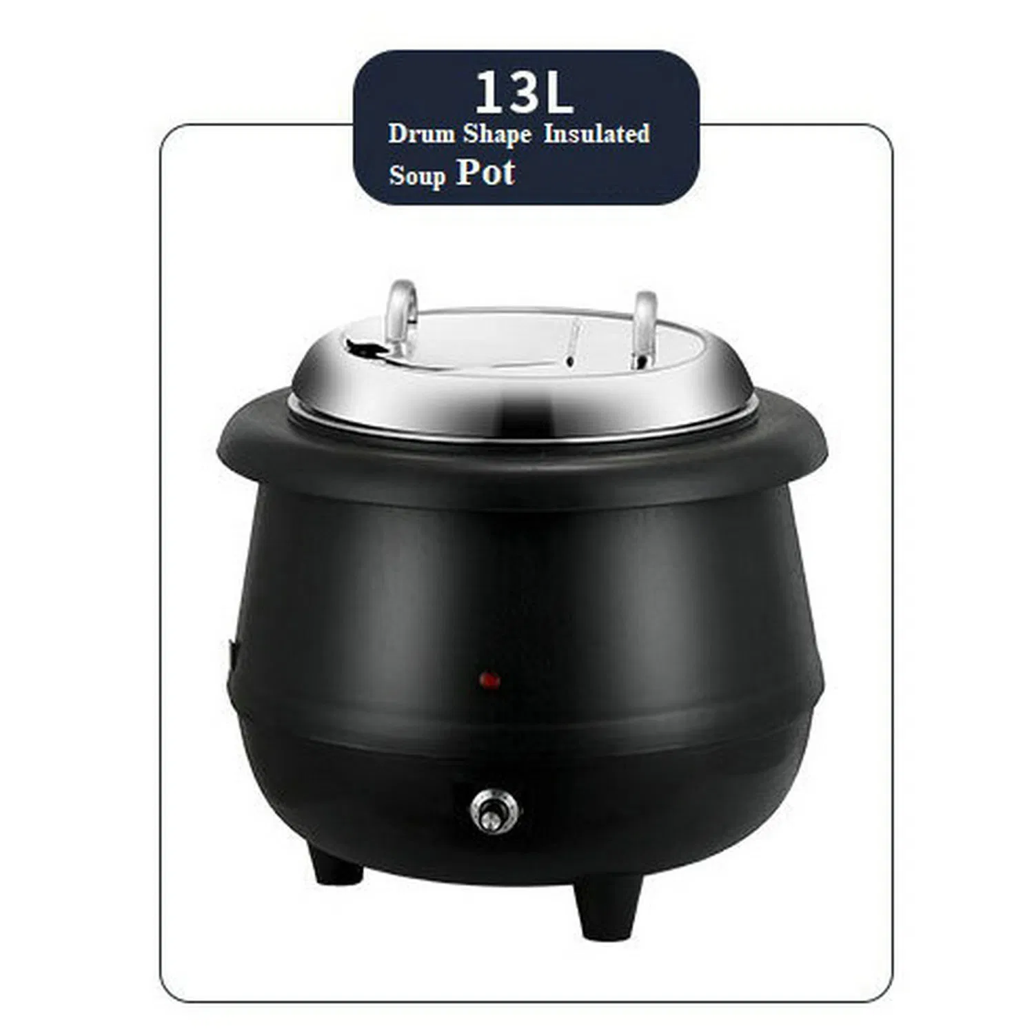 Black Color PP Material Outside Wall, Stainless Steel Inside Wall 13L Capacity Thermal Insulation Soup Kettle