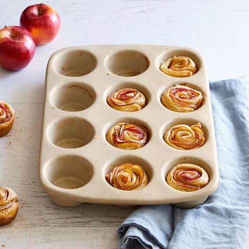 Durable Unglazed Stoneware Cupcake Baking Dish for Home Chefs