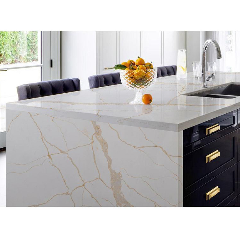 White Quartz Slab Polished Artificial Quartz Stone Slabs Kitchen Counter Calacatta Gold Quartz Countertop