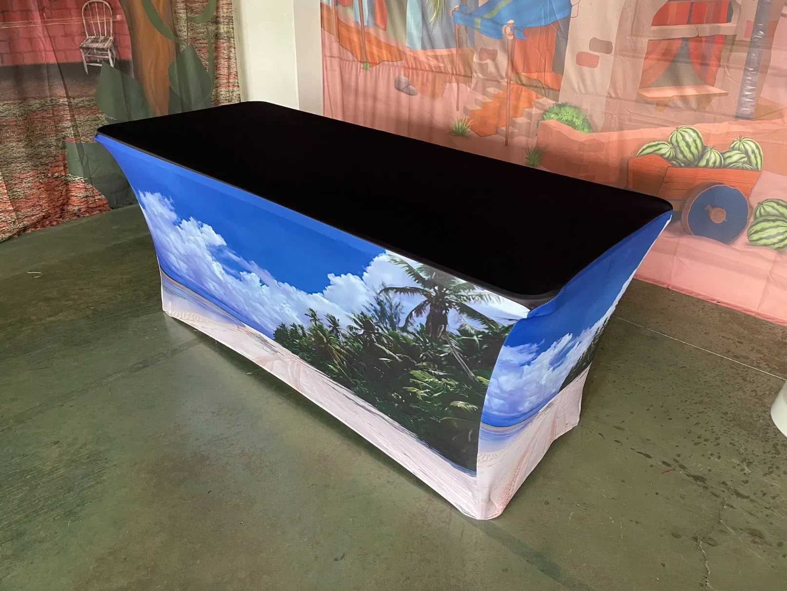 High Quality 4FT 5FT 6FT 8FT Tablecloth Booth Polyester Table Throw Custom Table Cover Cloths