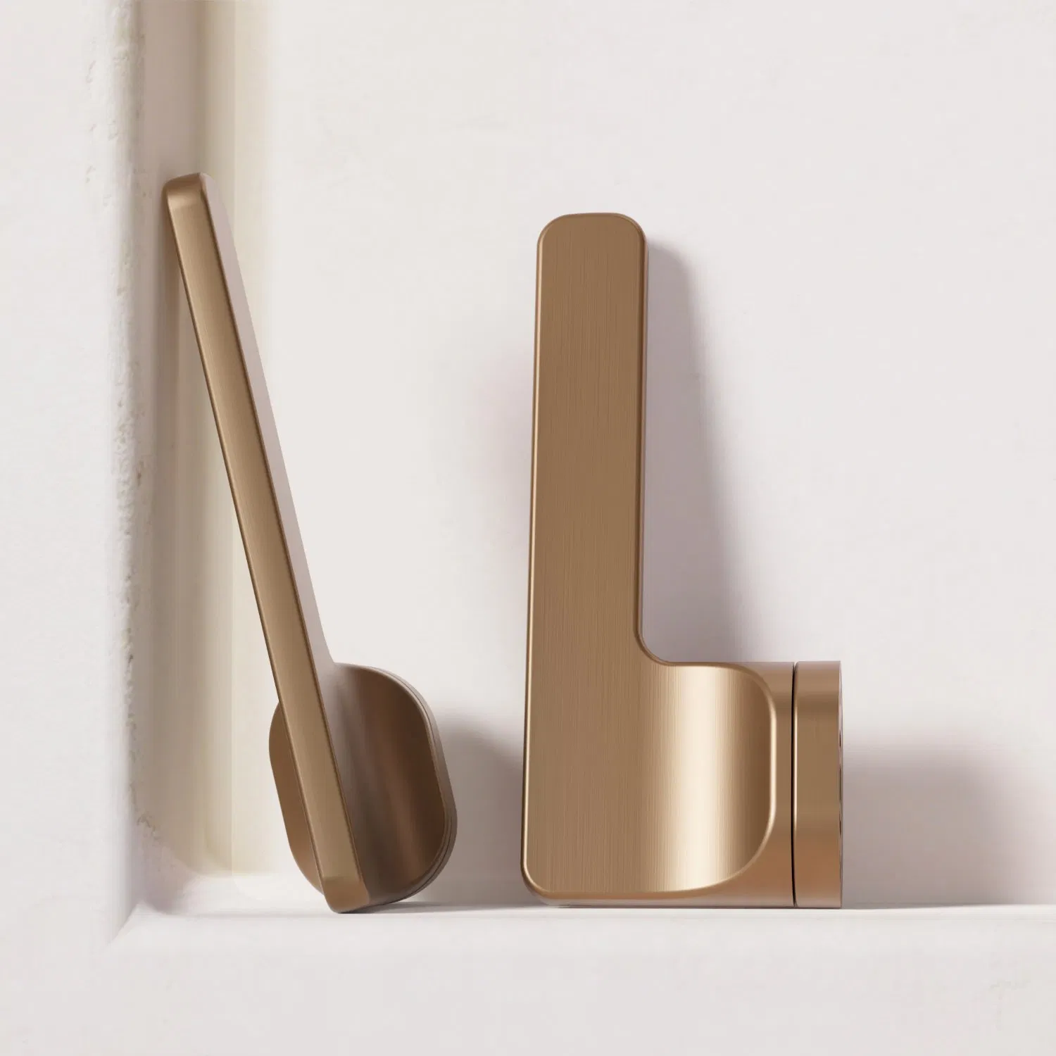 Interior Zinc Premium Brushed Champagne Gold Finish Modern Lever Door Handle on Oval Rosette Factory OEM ODM