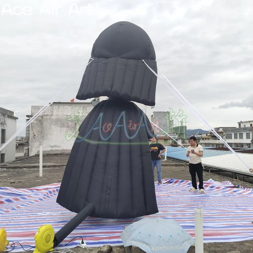 Inflatable Darth Vader Cartoon Black Soldier Character Inflatable Movie Cartoon for Star Wars Film Festival Celebration or Event Decoration