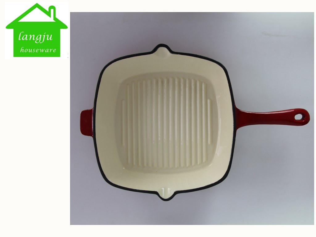 Cast Iron Steak Grill Pan and Enamel Colorful Skillet