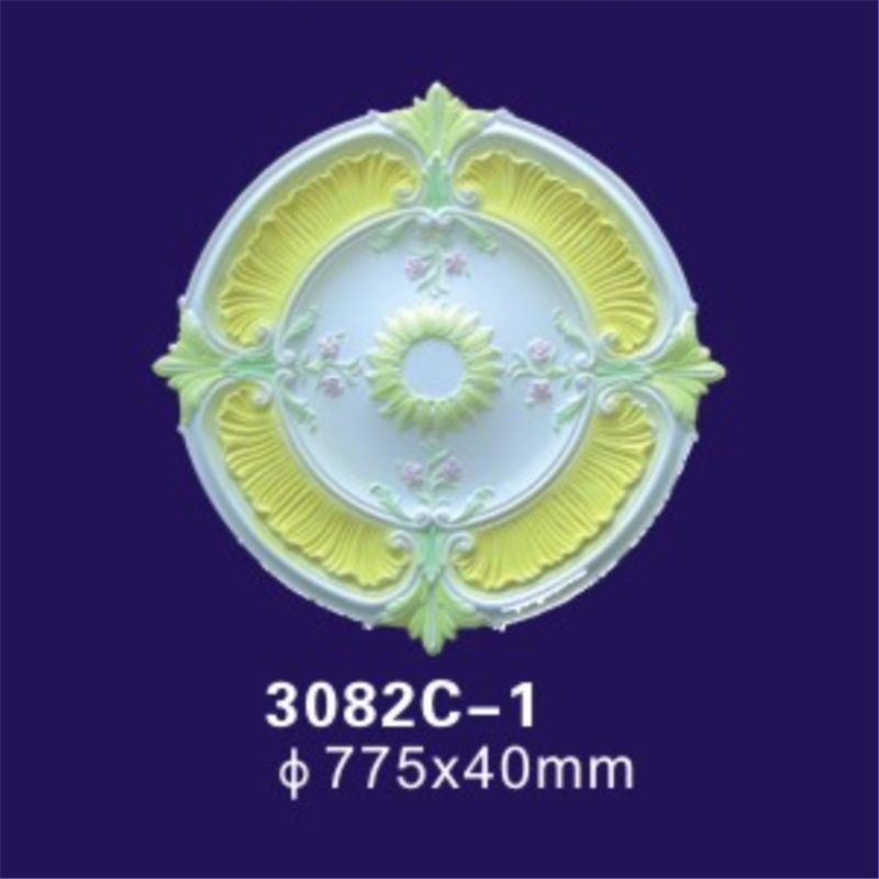 White Color Ceiling Light Cover Plate, Painted 30 Inches Rosettes Gypsum Ceiling Rose