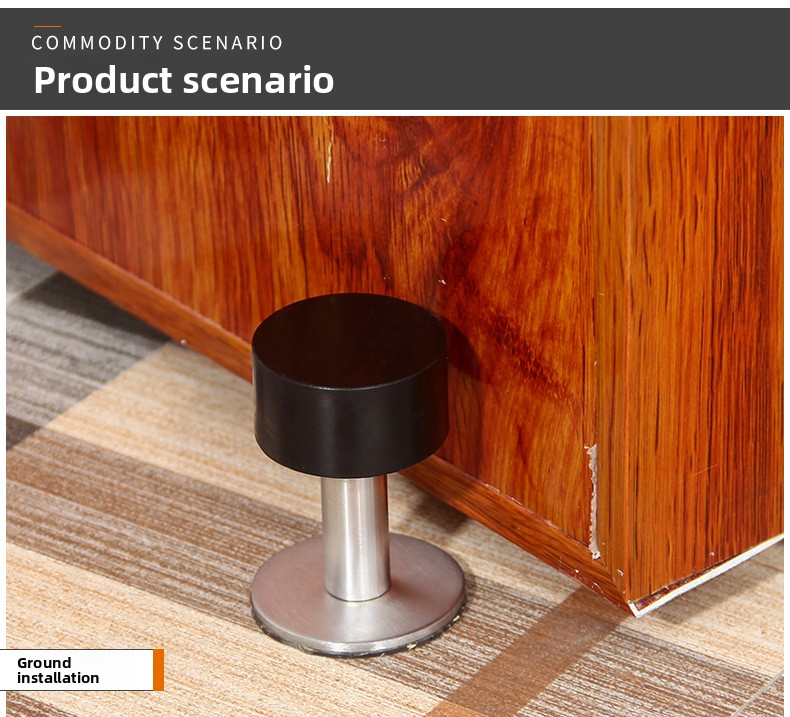 Heavy Duty Stainless Steel Door Stopper with Bumper