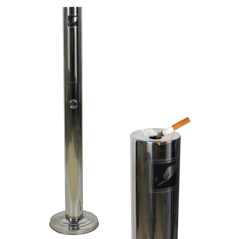 Factory Wholesale Outdoor Hotel Lobby Stainless Steel Ashtray Park Cigarette Holder Floor Smoke Ash Column Outdoor Use