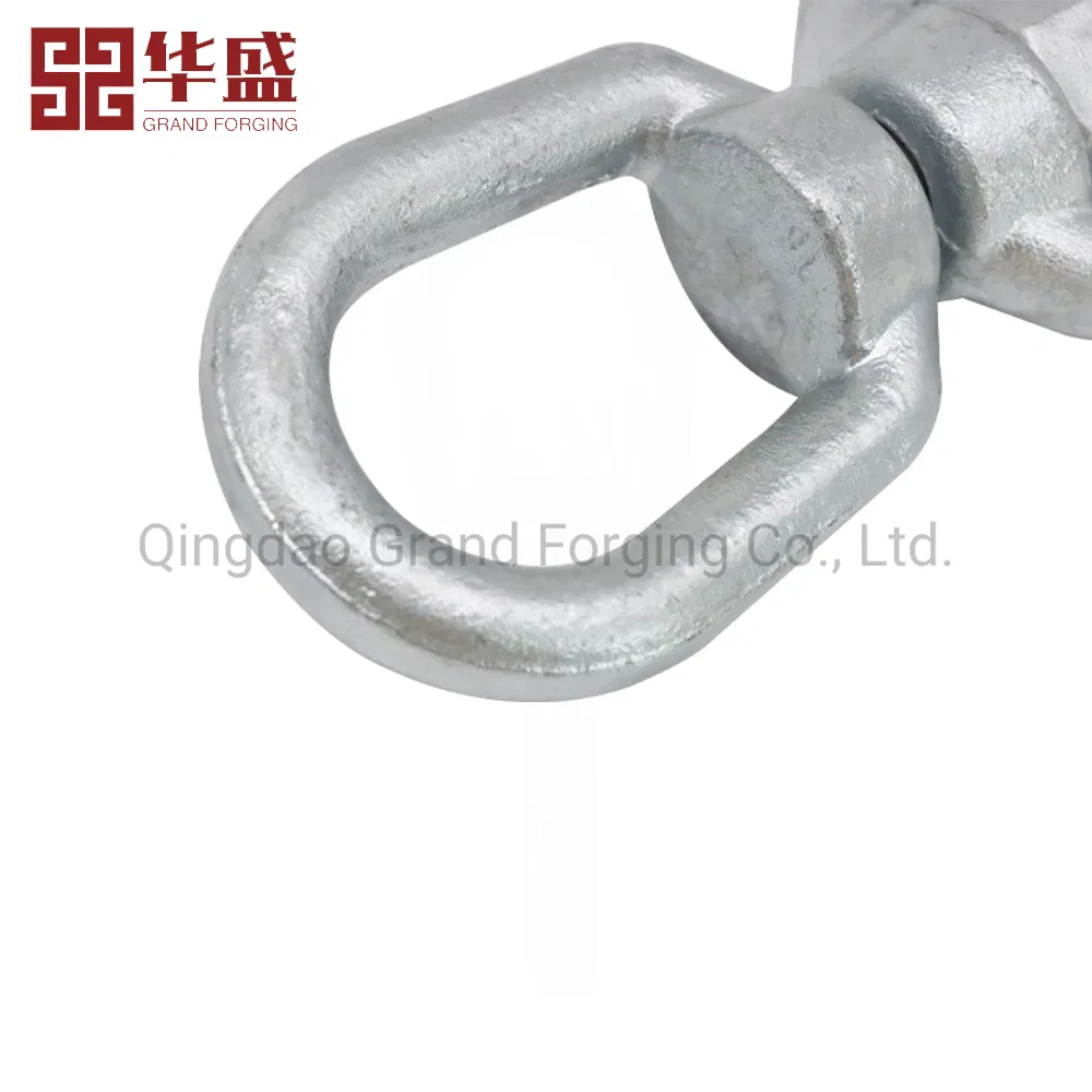 Qingdao Forging Factory High Quality Hot Galvanized G402 Us Type Carbon/Alloy Steel Connecting Rigging Swivel Ring Drop Hot Forging Swivel Ring Sling Ring