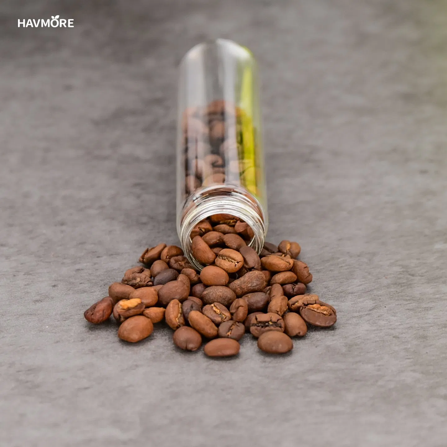 Clear Glass Coffee Bean Dispenser - Airtight Sealed Canister Tube for Kitchen Display