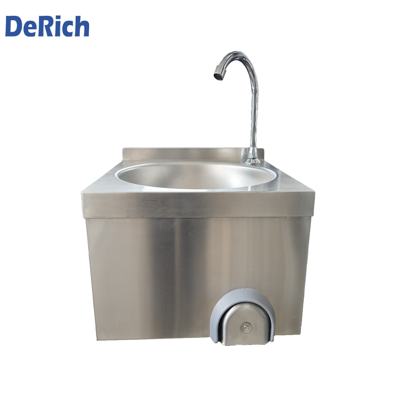 Derich Food Grade Single Bowl Commercial Knee Stainless Steel Wall Hung Basin