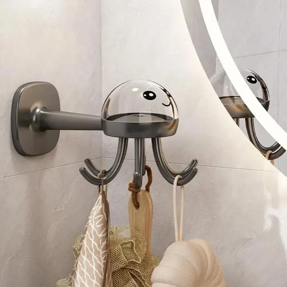 Kitchen 360 ° Utensil Holder Hooks, Adhesive Towel Hook Wbb29179