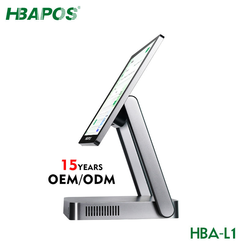 Hbapos New Model Folding POS System 15.6inch All in One POS Machine with Ful Aluminium Material