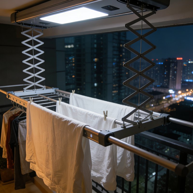 Automated Balcony Clothes Drying System with Built-in Disinfection Feature