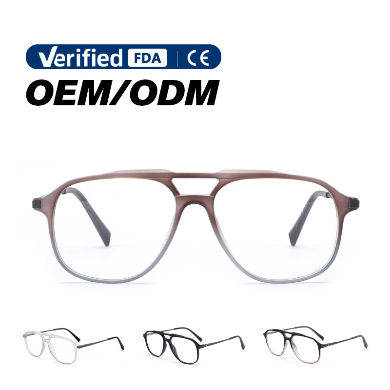 2026 Custom Logo Reading Glasses Double Bridge Plastic Tr90 Glasses with Anti Blue Light Lens