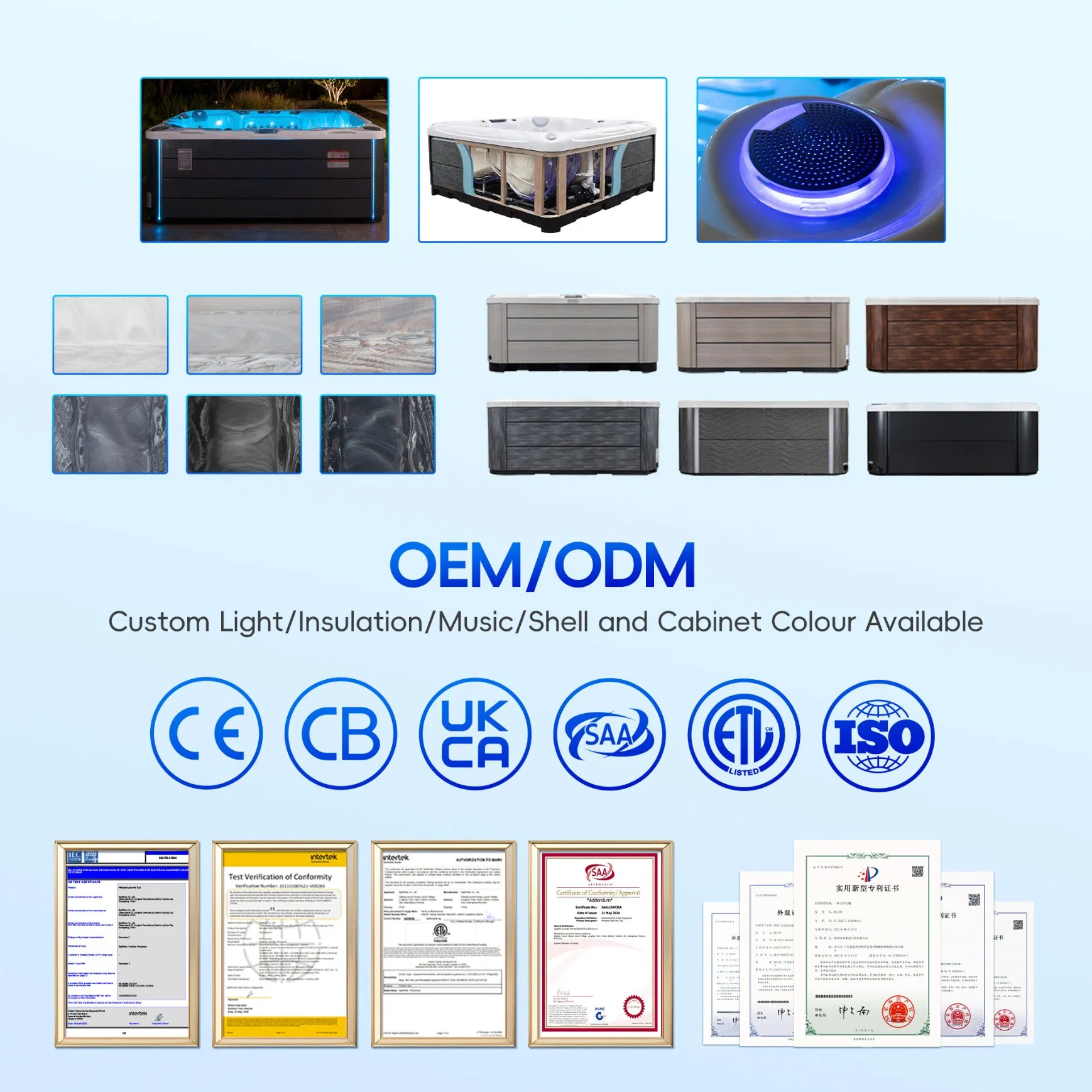 Luxurious Outdoor SPA Bath Tub SPA 6 Person Massage Whirlpool