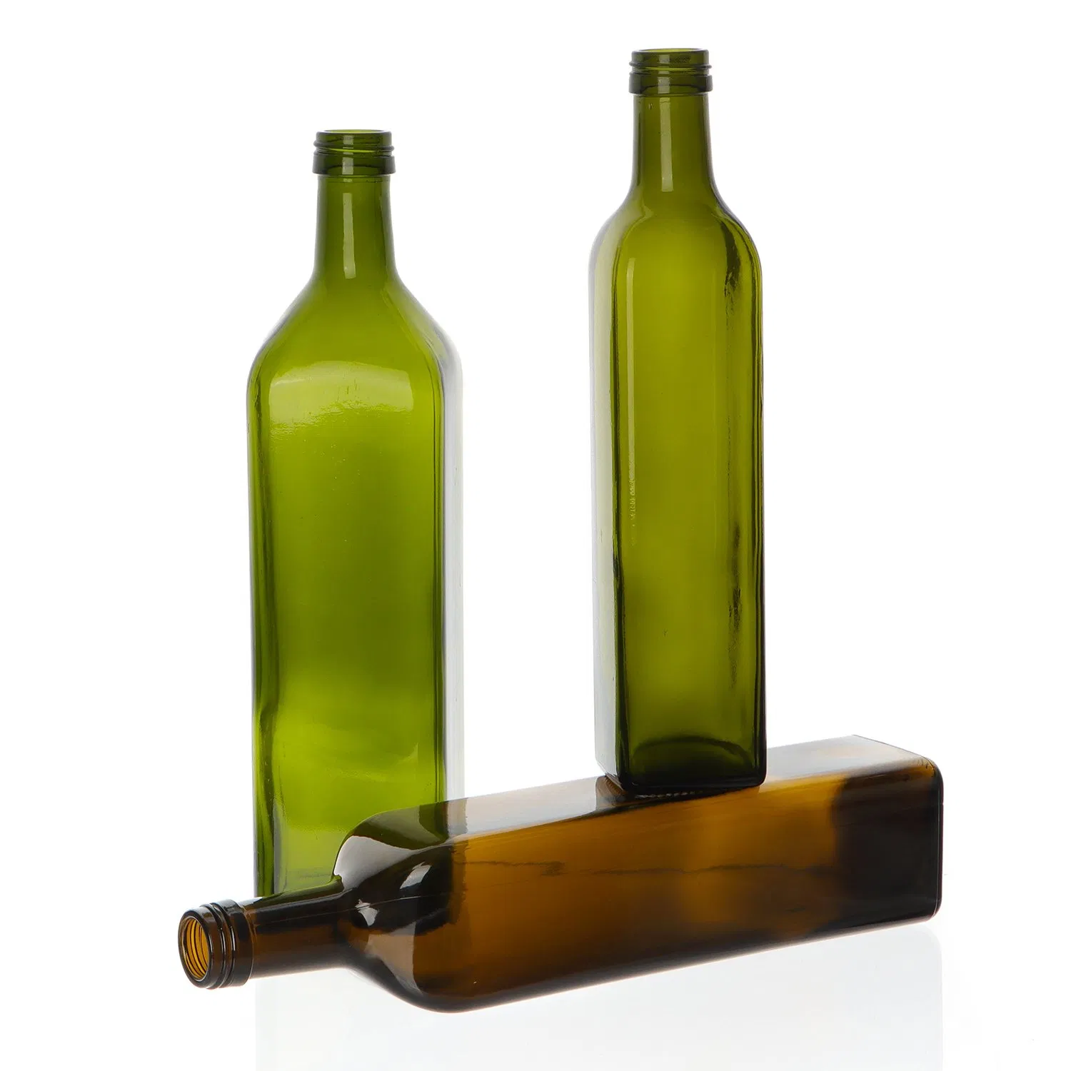 Food Grade 250ml 500ml 750ml 1000ml Round Antique Green Glass Bottle Olive Oil Bottle