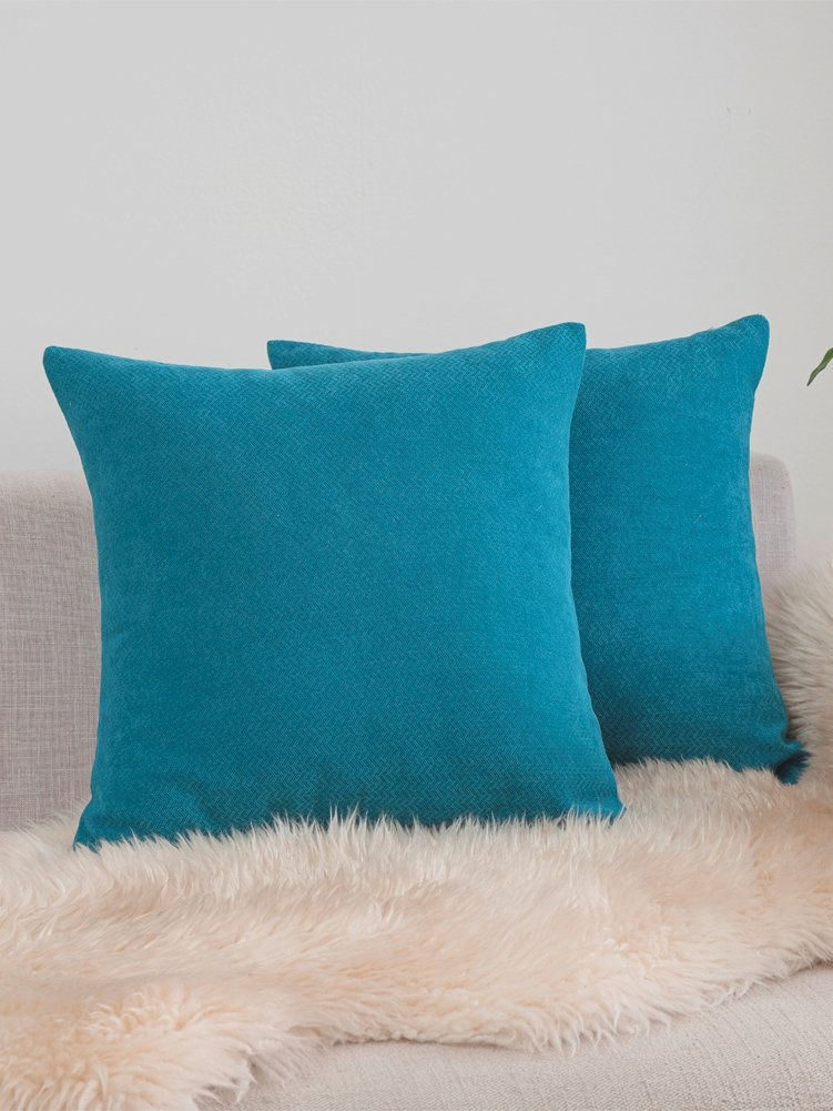 Throw Pillow Covers 18 X 18 Decorative Cushion Case Square Pillows Cover Chenille Pillow Cases for Sofa Couch Bed