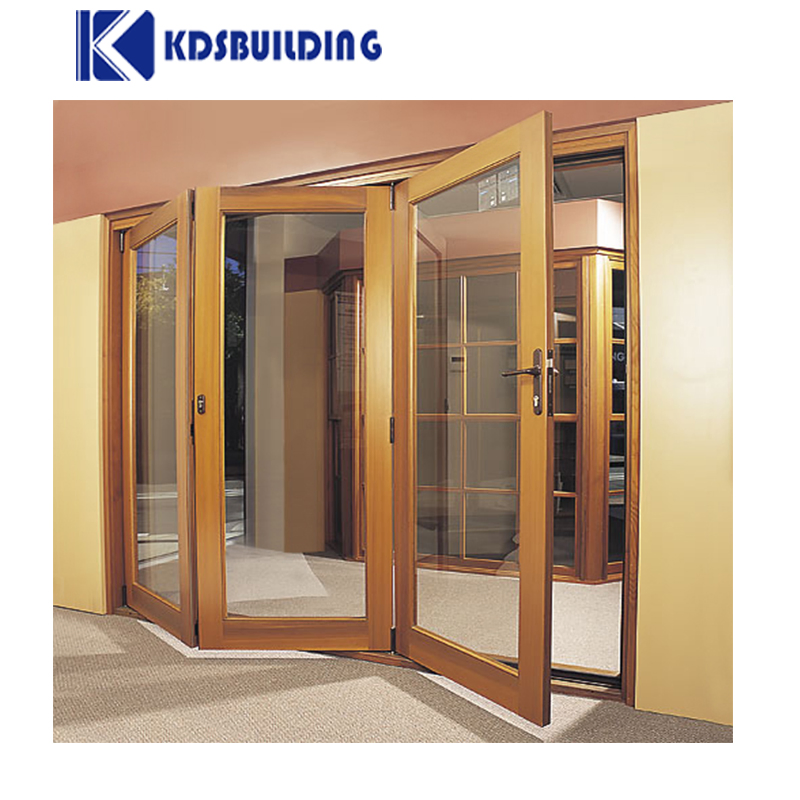 Kdsbuilding Home Bifold Simple Design Custom Interior Plexiglass Curved Glass Wooden Fold Door