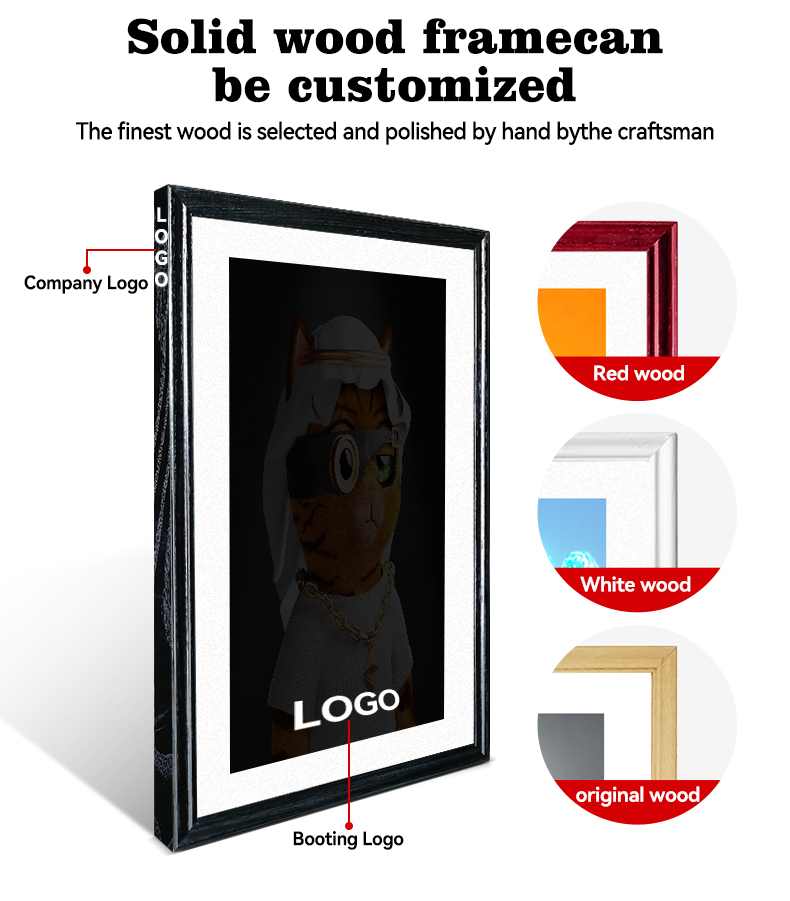 Allwin 32'' HD Display Gallery Wooden Frame Artistic Painting WiFi Smart Digital Photo Frame for Intelligent Art Museum