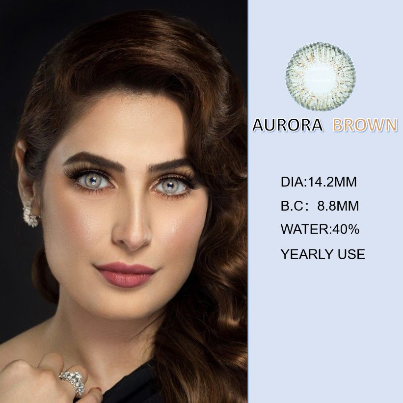 Gray Brown Natural Contact Lenses 2PCS/Pair Colored Lenses Super Natural Eye Color Lens Yearly Lens for Eyes
