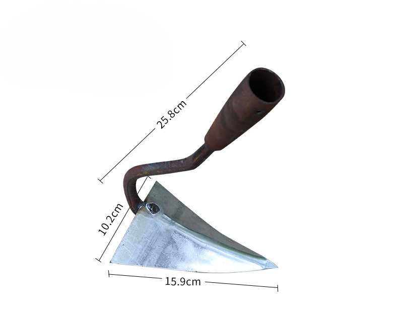 Ridge Triangle Hoe for Harrowing Soil Weeding and Seeding Furrow Shovel and Hoe with Long Handle
