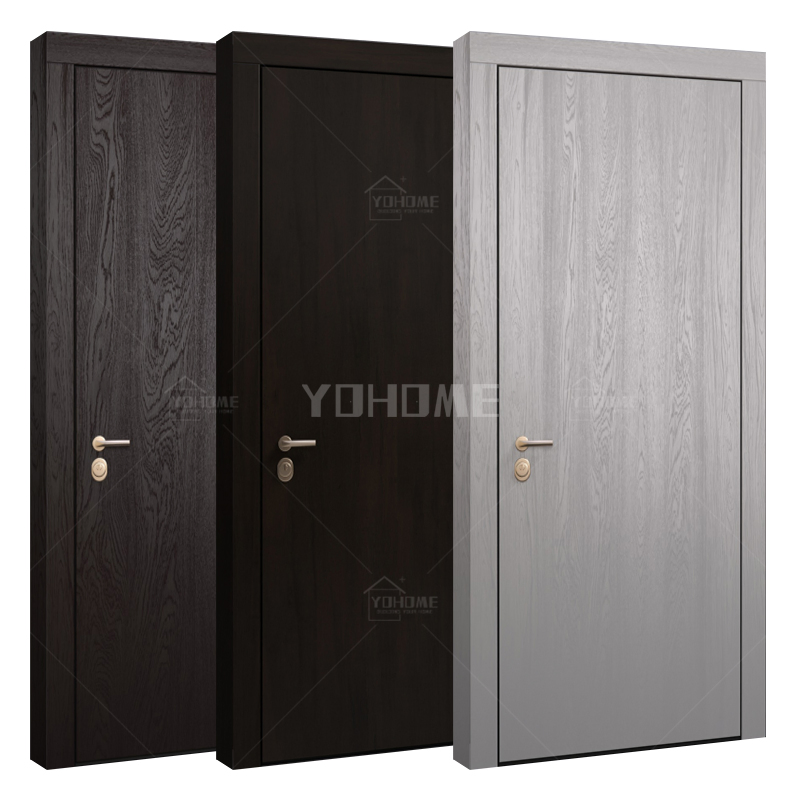 China Top Manufacturer Custom Internal Room Flush Wooden Door for Houses Interior Modern Walnut Solid Core Interior Wood Door Solid Interior Bedroom Door