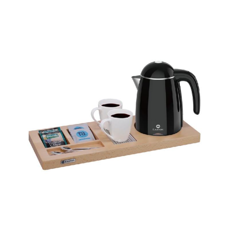 Hotel Double Wall Stainless Steel Electric Kettle Tray Set