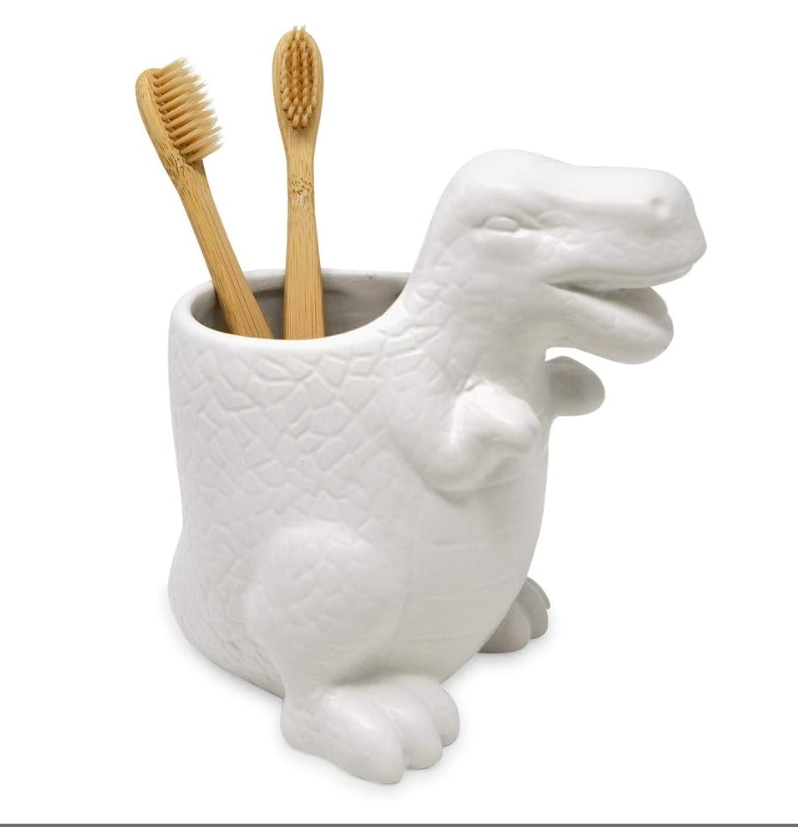Dinosaur Style Single Ceramic Cup Understated Look Main Bathroom Accessories