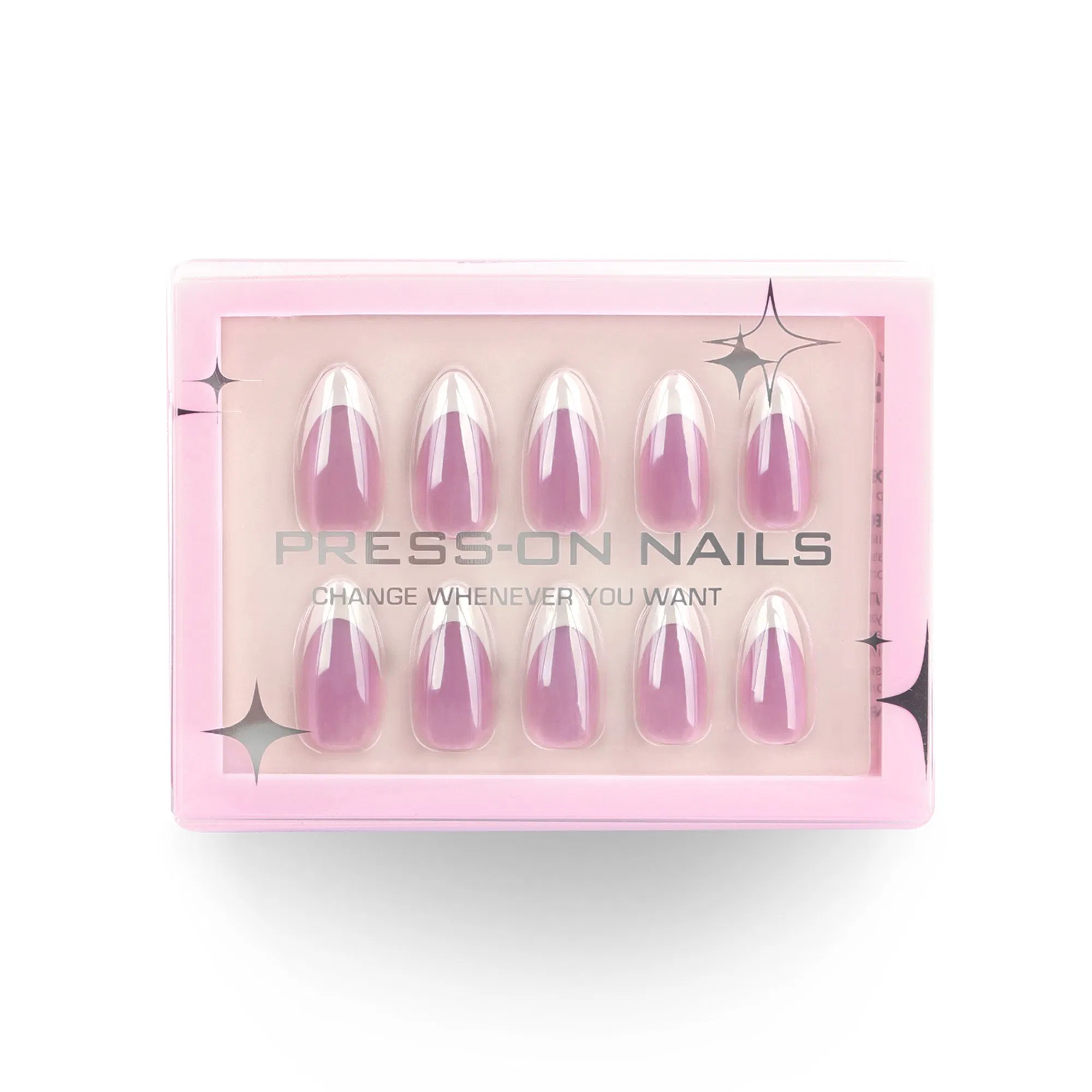30PCS Wholesale Pink French Style Press on Artificial False Nails Beauty Nail Art