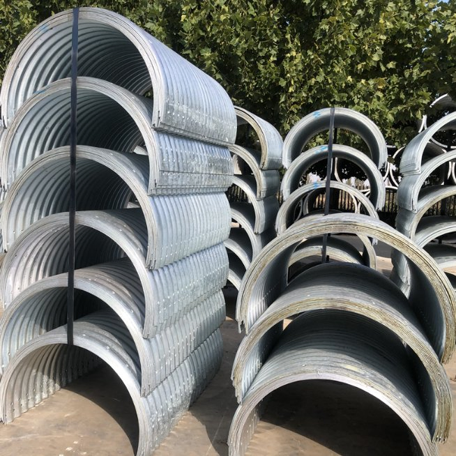 Nestable Semicircular Corrugated Metal Pipe