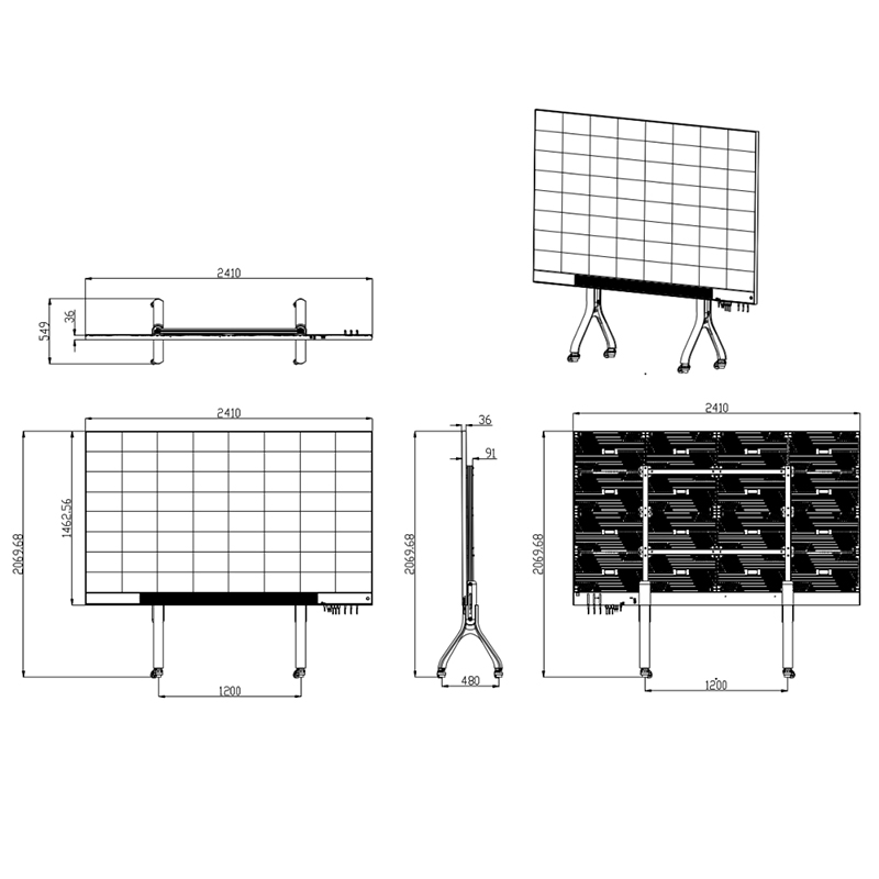 4K Android Smart TV 108 135 162 Inch Full Color All in One LED TV Flat Screen Display