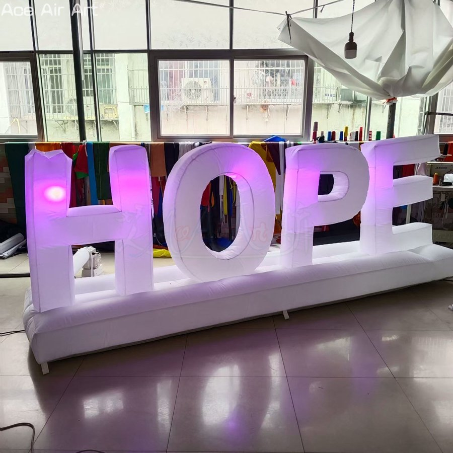 3.5X1.2m White Inflatable Letter 'hope' for Advertising Inflatable Decoration.