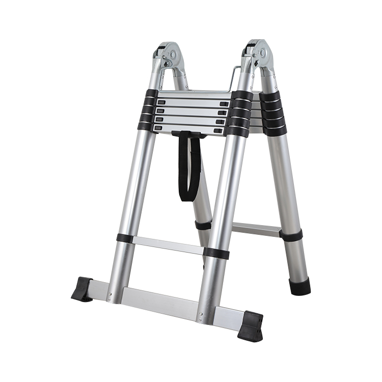 Practical Two-Sided Aluminium Telescopic Ladder with Joint Connection