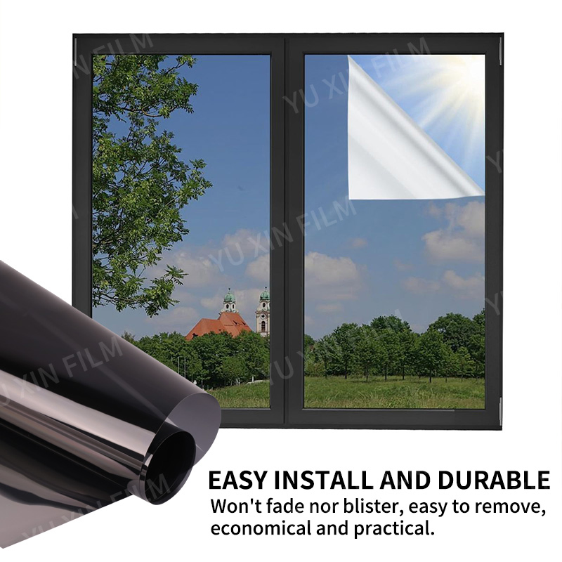 High Privacy Protection Heat Insulation UV Block Silver Decorative Windows Film Commercial Office Building Glass Film