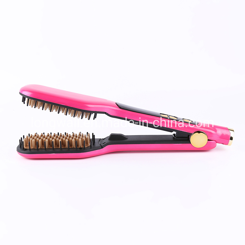 2 in 1 Travel Electric Tourmaline Hair Straightening Brush&Comb