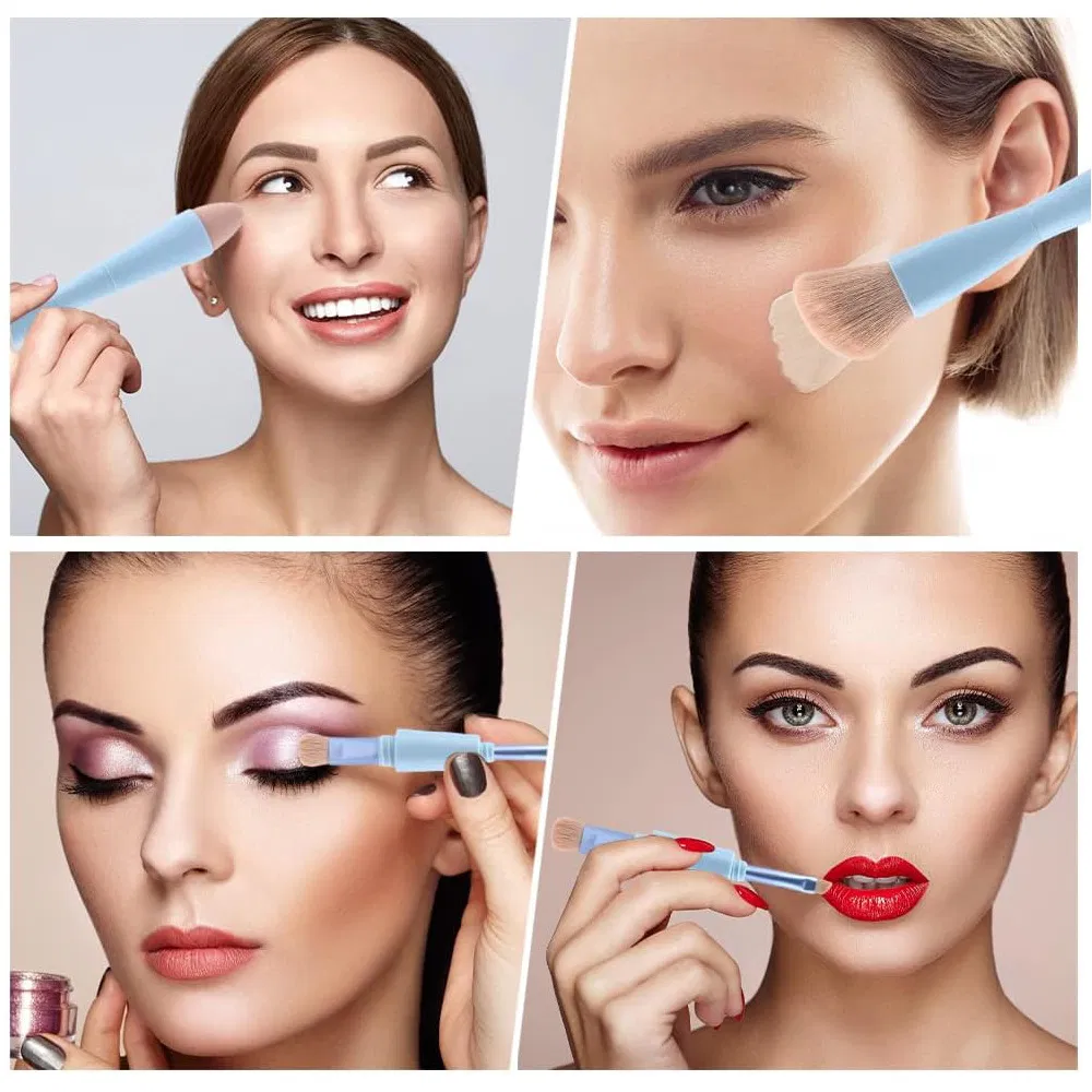 4-in-1 Makeup Brush Vegan & Travel-Friendly All-in-One Beauty Tool for on-The-Go Glam Dropshipping Brushes