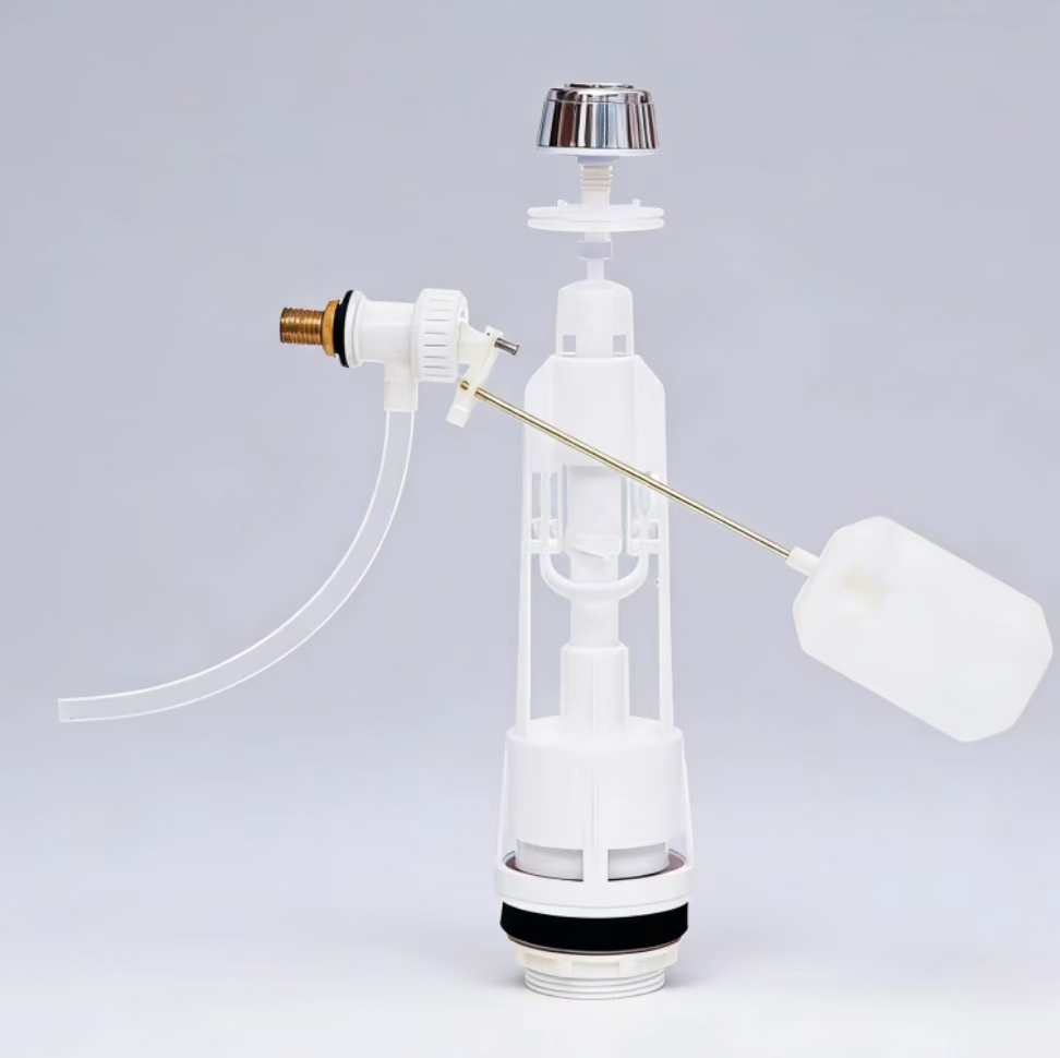 Single Push Button Toilet Flush Mechanism ABS Cistern Fittings for Wc Tank