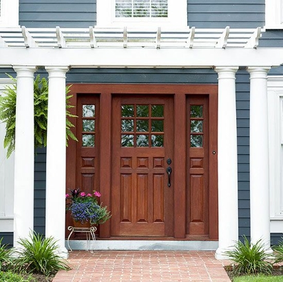 Foshang Factory Hot Sale Popular Custom Entrance Wood Door for Commercial Building